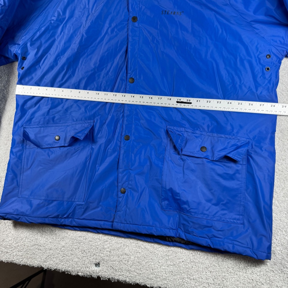 Stearns Rain Jacket Men XXL Blue Dry Wear Hooded Quilted Lined Workwear Coat - Picture 12 of 13